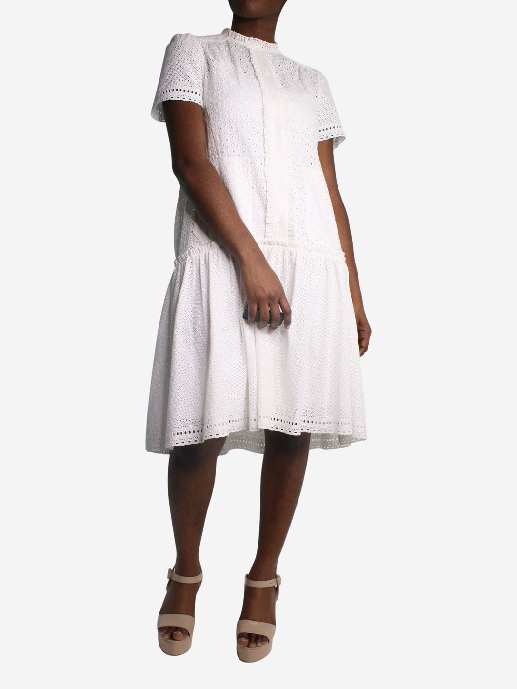 White embroidered dress - size UK 10 Dresses ME+EM 