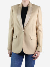 Load image into Gallery viewer, Brown padded shoulder single-breasted blazer - size FR 38 Coats &amp; Jackets Pallas Paris 

