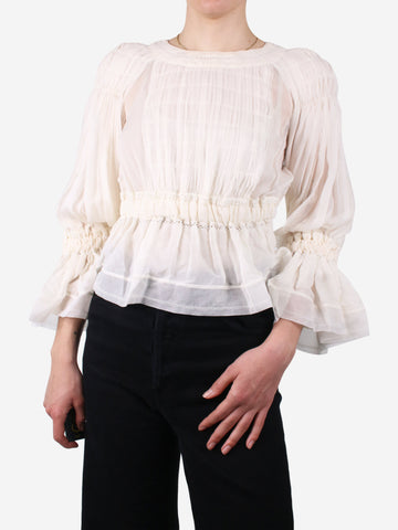 Cream silk pleated top - size FR 36 Tops Chanel 