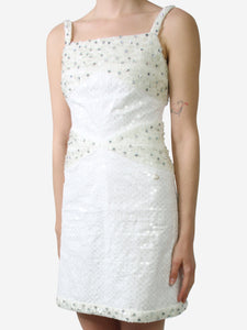 Chanel White bejewelled sequin dress - size FR 34