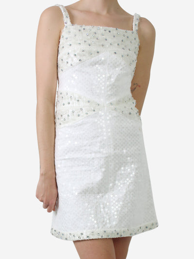 White bejewelled sequin dress - size 6 Dresses Chanel 