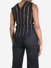 Load image into Gallery viewer, Black sleeveless striped top - size S Tops Alexander McQueen 
