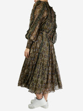Load image into Gallery viewer, Brown long sleeve patterned dress - size UK 10 Dresses Ulla Johnson 
