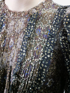 Ulla Johnson Brown long sleeve patterned dress - size UK 10