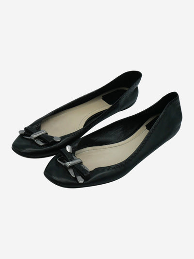 Black buckled bow-tie ballet flats - size EU 41 Flat Shoes Christian Dior 