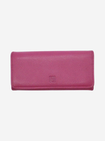 Pink embossed logo flap wallet Wallets, Purses & Small Leather Goods Loewe 