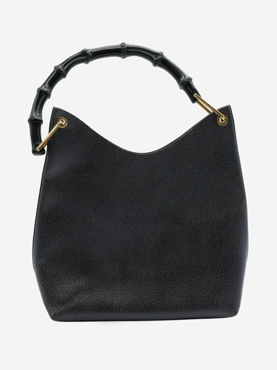 Black bamboo top handle bag with gold hardware detail Top Handle Bags Gucci 