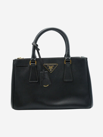 Black Galleria Saffiano leather handbag with gold hardware - size Small Top Handle Bags Prada 