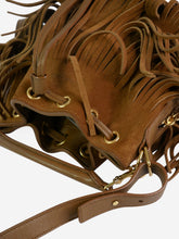 Load image into Gallery viewer, Brown suede fringed Emmanuelle bucket bag Shoulder bags Saint Laurent 

