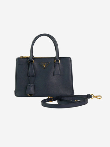 Blue Galleria Saffiano leather medium bag with gold hardware Cross-body bags Prada 