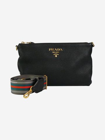 Black Vitello Daino shoulder bag with gold hardware Shoulder bags Prada 