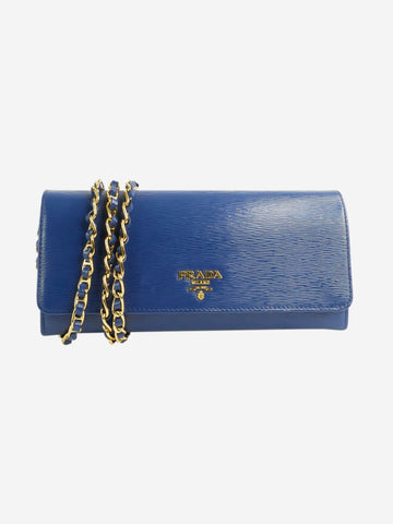 Blue large wallet on chain Cross-body bags Prada 