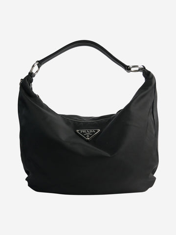 Black nylon Tessuto shoulder bag with leather top handle Shoulder bags Prada 