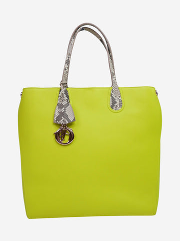 Green 2014 tote bag with snake print handles Tote Bags Christian Dior 