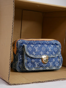 LOUIS VUITTON Monogram Denim Bum Bag Waist Bag Body Bag Shoulder Bag Used