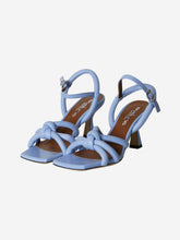 Load image into Gallery viewer, Blue square-toe sandal heels - size EU 38.5 Heels Evaluna 
