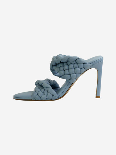 Blue padded intrecciato leather sandal heels - size EU 38.5 Heels Bottega Veneta 