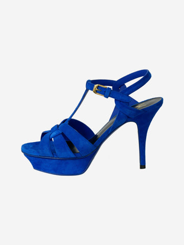 Blue Tribute woven platform high heels - size EU 37 Heels Saint Laurent 