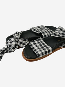 Marques / Almeida Black gingham strap sandals - size EU 37