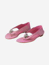 Load image into Gallery viewer, Pink bejewelled leather sandals - size EU 38 Flat Sandals Alexander McQueen 
