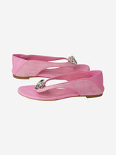 Load image into Gallery viewer, Pink bejewelled leather sandals - size EU 38 Flat Sandals Alexander McQueen 
