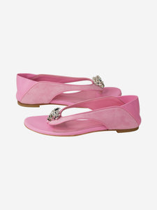 Alexander McQueen Pink bejewelled leather sandals - size EU 38