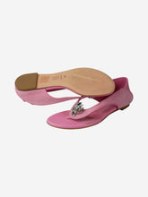 Load image into Gallery viewer, Pink bejewelled leather sandals - size EU 38 Flat Sandals Alexander McQueen 
