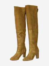 Load image into Gallery viewer, Gold suede knee-high boots - size EU 37 Boots Chanel 
