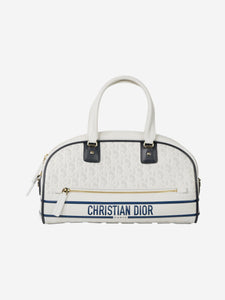Christian Dior White 2022 Dior vibe zip bowling bag