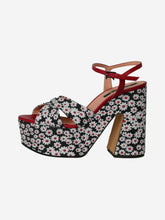 Load image into Gallery viewer, Black floral platform sandal heels - size EU 37 Heels Rochas 
