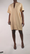 Load and play video in Gallery viewer, Neutral v-neck dress - size FR 42
