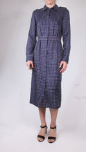 Load and play video in Gallery viewer, Blue silk polka-dot midi dress - size IT 42

